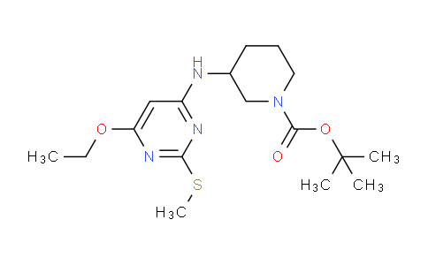 CAS No. 1353973-26-8, tert-Butyl 3-((6-ethoxy-2-(methylthio)pyrimidin-4-yl)amino)piperidine-1-carboxylate