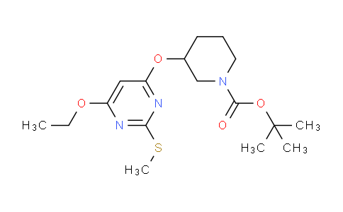 CAS No. 1353977-75-9, tert-Butyl 3-((6-ethoxy-2-(methylthio)pyrimidin-4-yl)oxy)piperidine-1-carboxylate