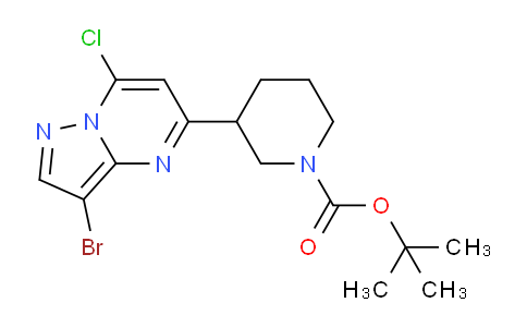CAS No. 877173-82-5, tert-Butyl 3-(3-bromo-7-chloropyrazolo[1,5-a]pyrimidin-5-yl)piperidine-1-carboxylate