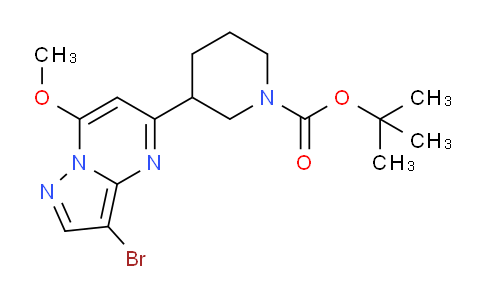 CAS No. 891494-67-0, tert-Butyl 3-(3-bromo-7-methoxypyrazolo[1,5-a]pyrimidin-5-yl)piperidine-1-carboxylate