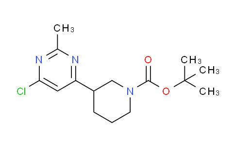CAS No. 1361116-19-9, tert-Butyl 3-(6-chloro-2-methylpyrimidin-4-yl)piperidine-1-carboxylate