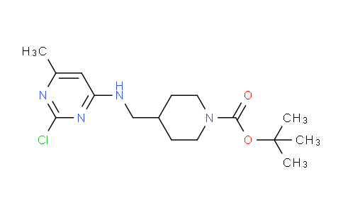 CAS No. 1261231-29-1, tert-Butyl 4-(((2-chloro-6-methylpyrimidin-4-yl)amino)methyl)piperidine-1-carboxylate