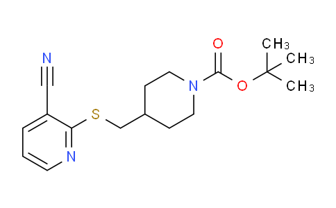 CAS No. 1353981-30-2, tert-Butyl 4-(((3-cyanopyridin-2-yl)thio)methyl)piperidine-1-carboxylate