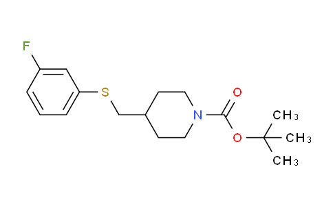 CAS No. 1353981-05-1, tert-Butyl 4-(((3-fluorophenyl)thio)methyl)piperidine-1-carboxylate