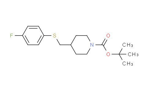 CAS No. 333988-25-3, tert-Butyl 4-(((4-fluorophenyl)thio)methyl)piperidine-1-carboxylate