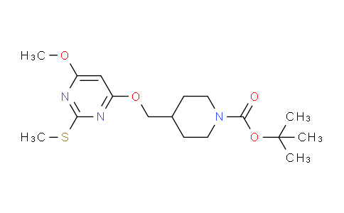 CAS No. 1353962-38-5, tert-Butyl 4-(((6-methoxy-2-(methylthio)pyrimidin-4-yl)oxy)methyl)piperidine-1-carboxylate
