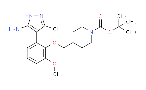 CAS No. 838855-92-8, tert-Butyl 4-((2-(5-amino-3-methyl-1H-pyrazol-4-yl)-6-methoxyphenoxy)methyl)piperidine-1-carboxylate