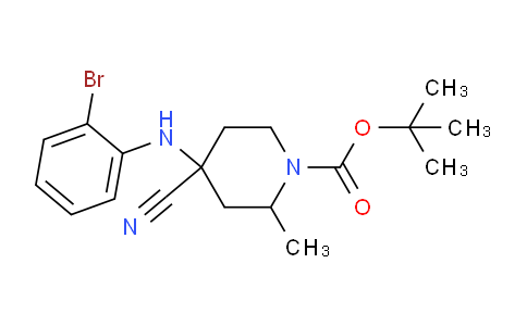 CAS No. 1956323-12-8, tert-Butyl 4-((2-bromophenyl)amino)-4-cyano-2-methylpiperidine-1-carboxylate