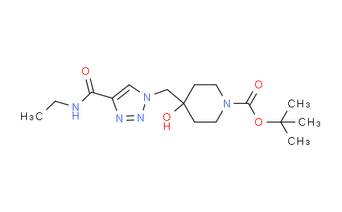 CAS No. 1713589-95-7, tert-Butyl 4-((4-(ethylcarbamoyl)-1H-1,2,3-triazol-1-yl)methyl)-4-hydroxypiperidine-1-carboxylate