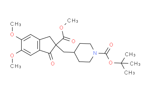 CAS No. 652130-41-1, tert-Butyl 4-((5,6-dimethoxy-2-(methoxycarbonyl)-1-oxo-2,3-dihydro-1H-inden-2-yl)methyl)piperidine-1-carboxylate