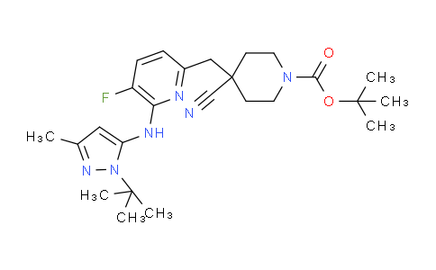 CAS No. 1453100-13-4, tert-Butyl 4-((6-((1-(tert-butyl)-3-methyl-1H-pyrazol-5-yl)amino)-5-fluoropyridin-2-yl)methyl)-4-cyanopiperidine-1-carboxylate