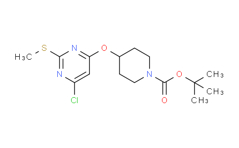 CAS No. 1261234-62-1, tert-Butyl 4-((6-chloro-2-(methylthio)pyrimidin-4-yl)oxy)piperidine-1-carboxylate