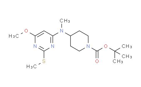 CAS No. 1353987-55-9, tert-Butyl 4-((6-methoxy-2-(methylthio)pyrimidin-4-yl)(methyl)amino)piperidine-1-carboxylate