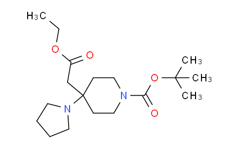 CAS No. 1398504-21-6, tert-Butyl 4-(2-ethoxy-2-oxoethyl)-4-(pyrrolidin-1-yl)piperidine-1-carboxylate