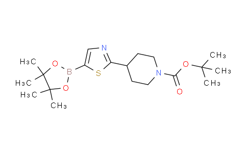 CAS No. 1884388-16-2, tert-Butyl 4-(5-(4,4,5,5-tetramethyl-1,3,2-dioxaborolan-2-yl)thiazol-2-yl)piperidine-1-carboxylate