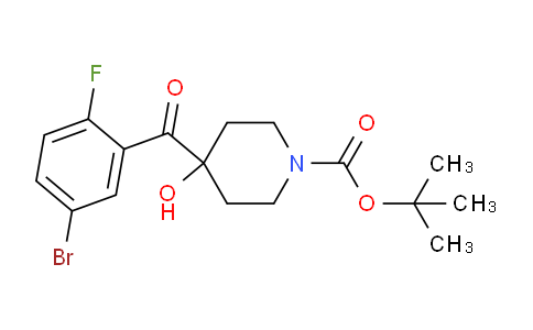 CAS No. 865758-56-1, tert-Butyl 4-(5-bromo-2-fluorobenzoyl)-4-hydroxypiperidine-1-carboxylate