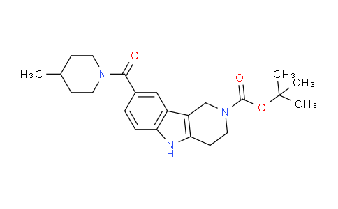 CAS No. 910797-04-5, tert-Butyl 8-(4-methylpiperidine-1-carbonyl)-3,4-dihydro-1H-pyrido[4,3-b]indole-2(5H)-carboxylate