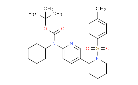 CAS No. 1352490-98-2, tert-Butyl cyclohexyl(5-(1-tosylpiperidin-2-yl)pyridin-2-yl)carbamate