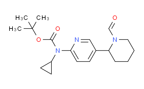 CAS No. 1352490-56-2, tert-Butyl cyclopropyl(5-(1-formylpiperidin-2-yl)pyridin-2-yl)carbamate