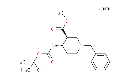 CAS No. 1398504-06-7, trans-methyl 1-benzyl-4-((tert-butoxycarbonyl)amino)piperidine-3-carboxylate