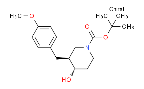 CAS No. 1445951-86-9, trans-tert-Butyl 4-hydroxy-3-(4-methoxybenzyl)piperidine-1-carboxylate
