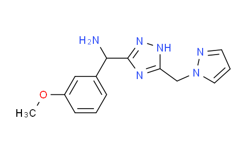 CAS No. 1707376-11-1, (5-((1H-Pyrazol-1-yl)methyl)-1H-1,2,4-triazol-3-yl)(3-methoxyphenyl)methanamine