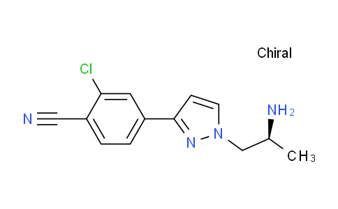 CAS No. 1297537-41-7, (S)-4-(1-(2-Aminopropyl)-1H-pyrazol-3-yl)-2-chlorobenzonitrile