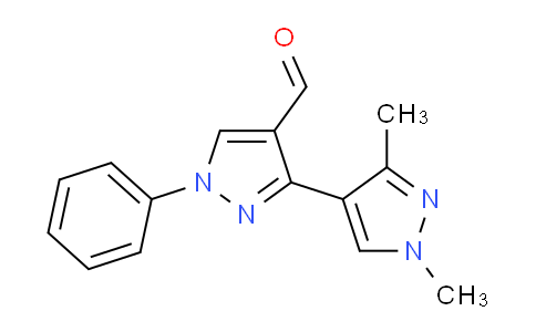 CAS No. 1004451-72-2, 1',3'-Dimethyl-1-phenyl-1H,1'H-[3,4'-bipyrazole]-4-carbaldehyde