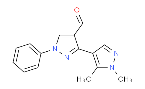 CAS No. 1004451-74-4, 1',5'-Dimethyl-1-phenyl-1H,1'H-[3,4'-bipyrazole]-4-carbaldehyde