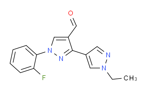 CAS No. 1006323-09-6, 1'-Ethyl-1-(2-fluorophenyl)-1H,1'H-[3,4'-bipyrazole]-4-carbaldehyde