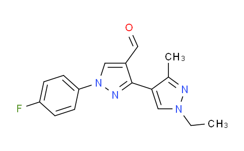 CAS No. 1006483-41-5, 1'-Ethyl-1-(4-fluorophenyl)-3'-methyl-1H,1'H-[3,4'-bipyrazole]-4-carbaldehyde