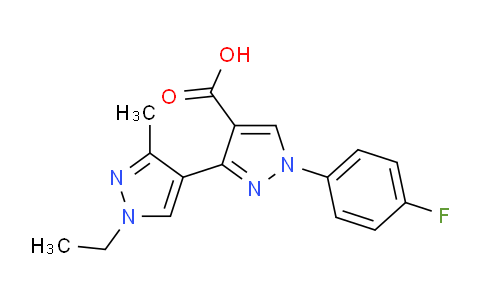 CAS No. 956824-00-3, 1'-Ethyl-1-(4-fluorophenyl)-3'-methyl-1H,1'H-[3,4'-bipyrazole]-4-carboxylic acid