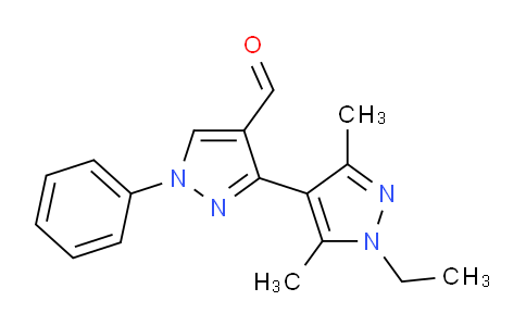 CAS No. 1006334-15-1, 1'-Ethyl-3',5'-dimethyl-1-phenyl-1H,1'H-[3,4'-bipyrazole]-4-carbaldehyde