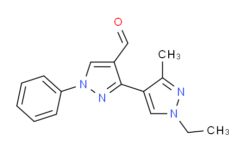 CAS No. 1006483-39-1, 1'-Ethyl-3'-methyl-1-phenyl-1H,1'H-[3,4'-bipyrazole]-4-carbaldehyde