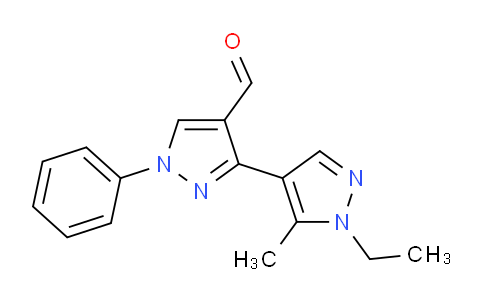 CAS No. 1004451-71-1, 1'-Ethyl-5'-methyl-1-phenyl-1H,1'H-[3,4'-bipyrazole]-4-carbaldehyde