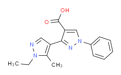 CAS No. 1006348-70-4, 1'-Ethyl-5'-methyl-1-phenyl-1H,1'H-[3,4'-bipyrazole]-4-carboxylic acid
