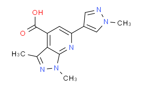 CAS No. 1171848-55-7, 1,3-Dimethyl-6-(1-methyl-1H-pyrazol-4-yl)-1H-pyrazolo[3,4-b]pyridine-4-carboxylic acid