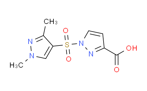 CAS No. 1173046-09-7, 1-((1,3-Dimethyl-1H-pyrazol-4-yl)sulfonyl)-1H-pyrazole-3-carboxylic acid