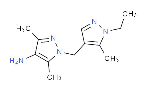 CAS No. 956441-02-4, 1-((1-Ethyl-5-methyl-1H-pyrazol-4-yl)methyl)-3,5-dimethyl-1H-pyrazol-4-amine