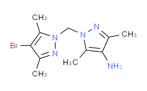 CAS No. 956441-24-0, 1-((4-Bromo-3,5-dimethyl-1H-pyrazol-1-yl)methyl)-3,5-dimethyl-1H-pyrazol-4-amine