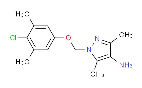 CAS No. 1004192-81-7, 1-((4-Chloro-3,5-dimethylphenoxy)methyl)-3,5-dimethyl-1H-pyrazol-4-amine