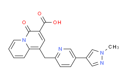 CAS No. 1221278-96-1, 1-((5-(1-Methyl-1H-pyrazol-4-yl)pyridin-2-yl)methyl)-4-oxo-4H-quinolizine-3-carboxylic acid