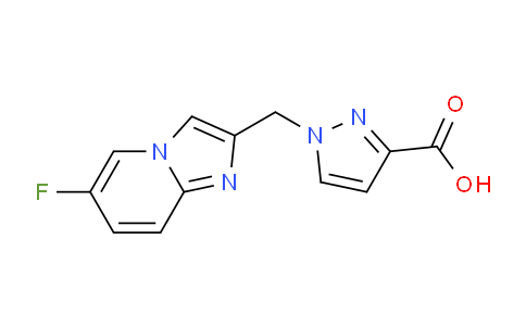 CAS No. 1707594-89-5, 1-((6-Fluoroimidazo[1,2-a]pyridin-2-yl)methyl)-1H-pyrazole-3-carboxylic acid