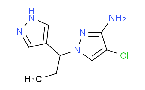 CAS No. 1004452-02-1, 1-(1-(1H-Pyrazol-4-yl)propyl)-4-chloro-1H-pyrazol-3-amine