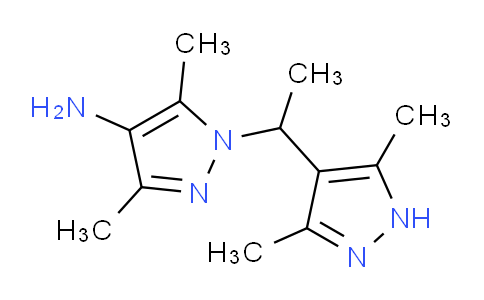 CAS No. 956393-28-5, 1-(1-(3,5-Dimethyl-1H-pyrazol-4-yl)ethyl)-3,5-dimethyl-1H-pyrazol-4-amine