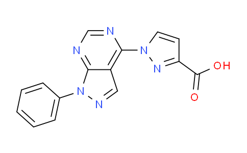 CAS No. 1708370-60-8, 1-(1-Phenyl-1H-pyrazolo[3,4-d]pyrimidin-4-yl)-1H-pyrazole-3-carboxylic acid