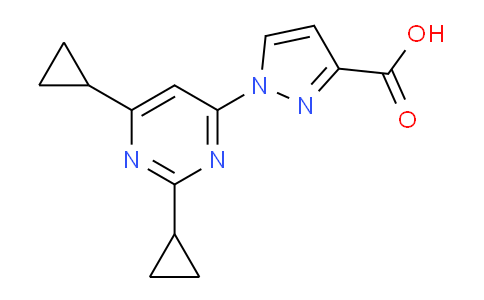 CAS No. 1708268-84-1, 1-(2,6-Dicyclopropylpyrimidin-4-yl)-1H-pyrazole-3-carboxylic acid
