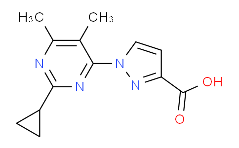 CAS No. 1708370-64-2, 1-(2-Cyclopropyl-5,6-dimethylpyrimidin-4-yl)-1H-pyrazole-3-carboxylic acid