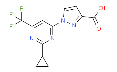 CAS No. 1707566-49-1, 1-(2-Cyclopropyl-6-(trifluoromethyl)pyrimidin-4-yl)-1H-pyrazole-3-carboxylic acid