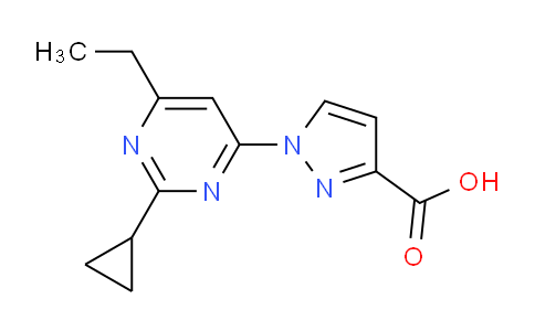 CAS No. 1707375-80-1, 1-(2-Cyclopropyl-6-ethylpyrimidin-4-yl)-1H-pyrazole-3-carboxylic acid